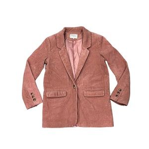FRNCH Paris Dusty Pink Corduroy Blazer Size XS